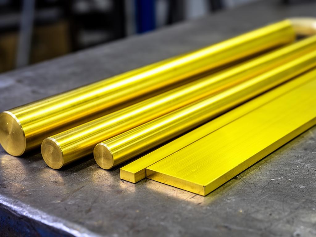 Brass Rectangular Bar cross-section and profile view